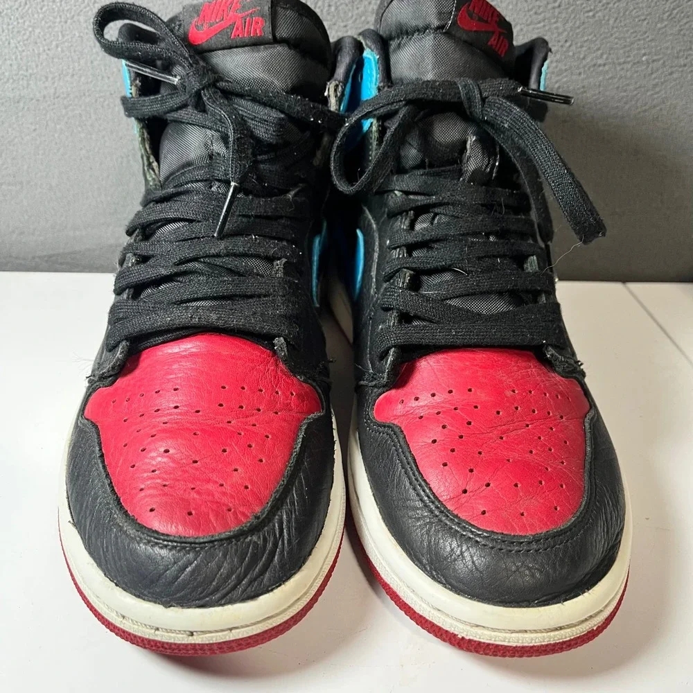 Nike Air Jordan 1 Retro High OG NC to Chi Black Red Blue Size 9 Mens